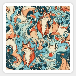 Psychedelic foxes Sticker